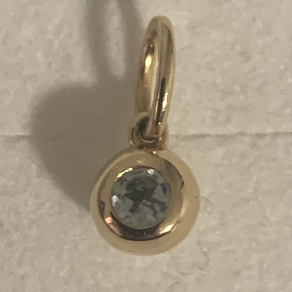 Mejuri 14k Yellow Gold/Aquamarine March Birthstone Sphere Charm - Picture 4 of 11